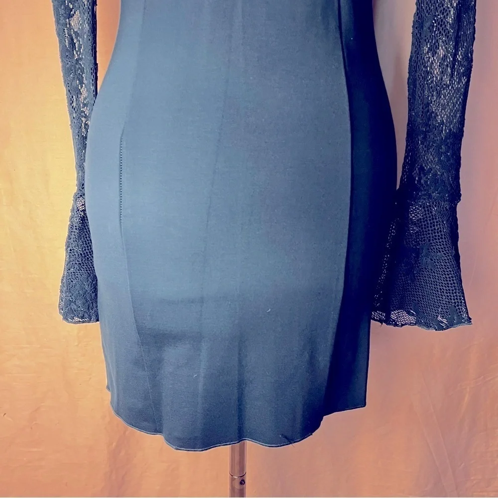 Free People | Teal It’s Now Or Never Ponte Lace Bodycon Mini Dress, Small